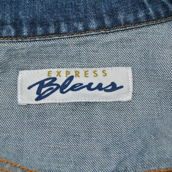 Vintage Express Bleus Jean Vest Size Medium 90s Y2K - Picture 3 of 9